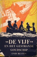 niederländisches Buchcover: "De Vijf en het gestrande goudschip" (A)