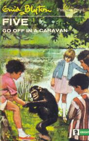 englisches Buchcover: "Five go off in a caravan" (E)