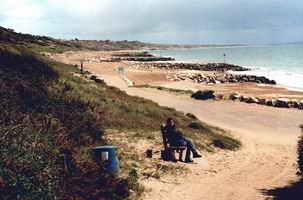 Foto des Strandes unterhalb von Highcliffe Castle