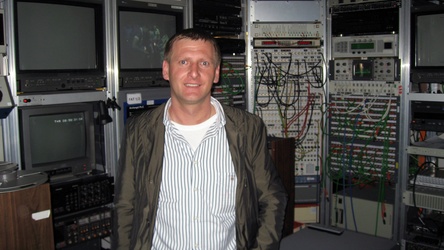 Karl Kolar in the AVP technical equipment room