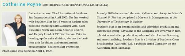 Catherine Payne - Southern Star International (Australia)