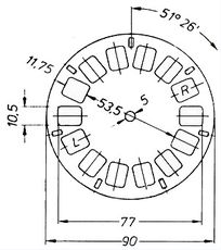 technsiche Zeichnung einer Viewmaster-Scheibe